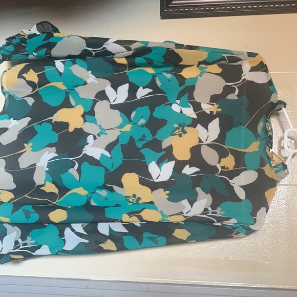 Calvin Klein Long Sleeve Multicolored Floral Blouse Large - Picture 2 of 2